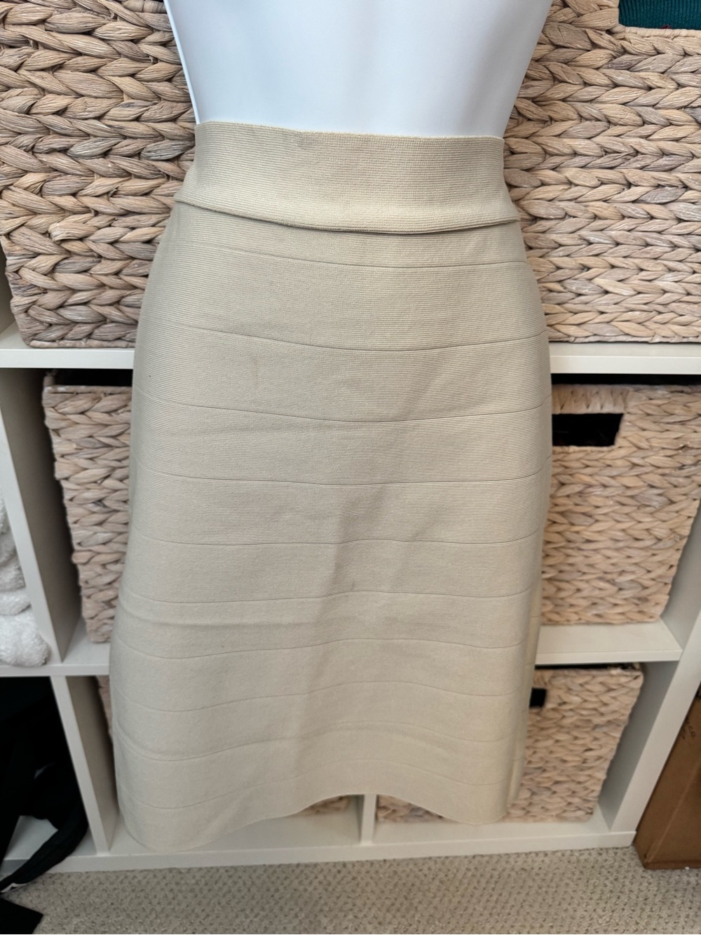 Cream Knit A-Line Skirt - Classic Women's Skirt